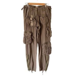 Da-Nang Y2K Vintage Brown Cargo Pants size medium Cotton Loose Low Rise